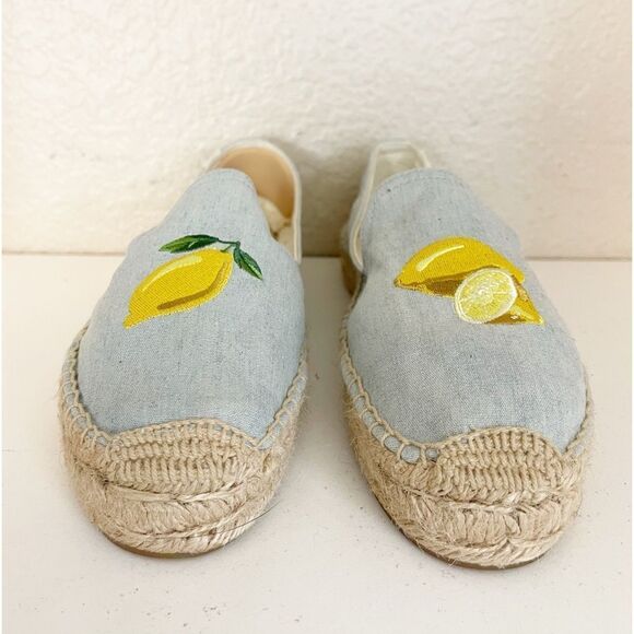SOLUDOS platform espadrille flats embroidered lemons Size 9.5 - Picture 8 of 15